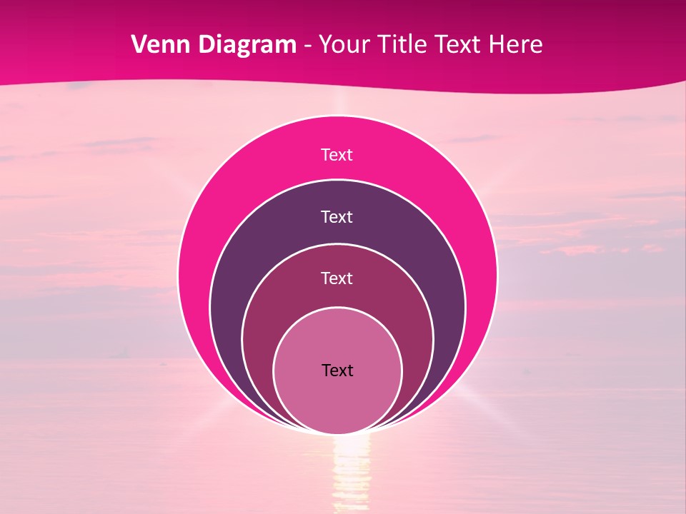 A Bright Pink Sunset Over The Ocean Powerpoint Template PowerPoint Template