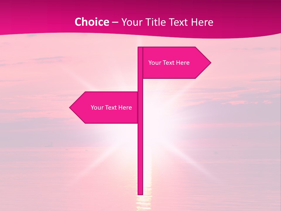 A Bright Pink Sunset Over The Ocean Powerpoint Template PowerPoint Template