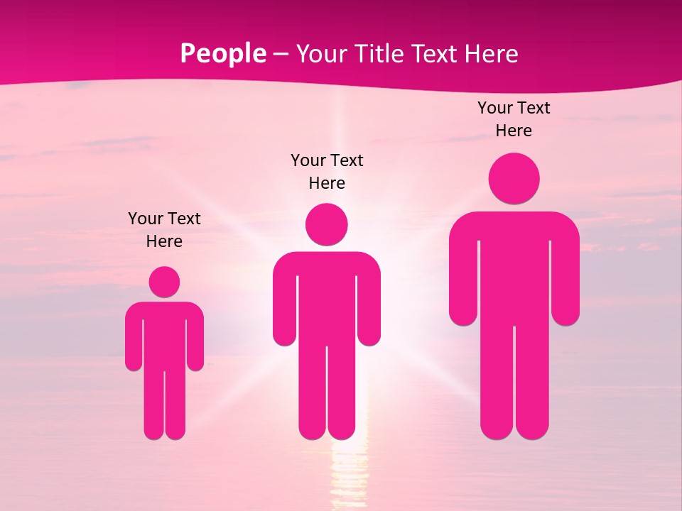 A Bright Pink Sunset Over The Ocean Powerpoint Template PowerPoint Template