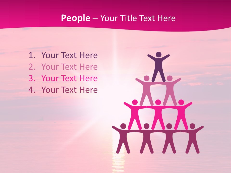 A Bright Pink Sunset Over The Ocean Powerpoint Template PowerPoint Template