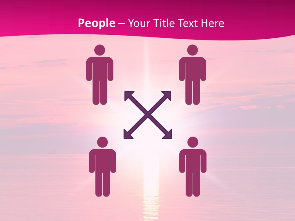 A Bright Pink Sunset Over The Ocean Powerpoint Template PowerPoint Template