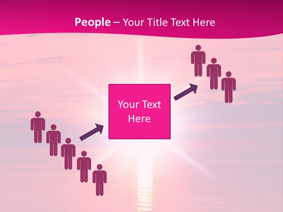 A Bright Pink Sunset Over The Ocean Powerpoint Template PowerPoint Template