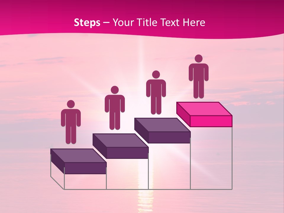 A Bright Pink Sunset Over The Ocean Powerpoint Template PowerPoint Template