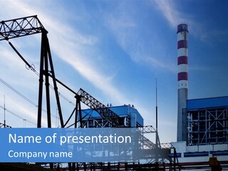 A Power Plant With A Blue Sky In The Background PowerPoint Template