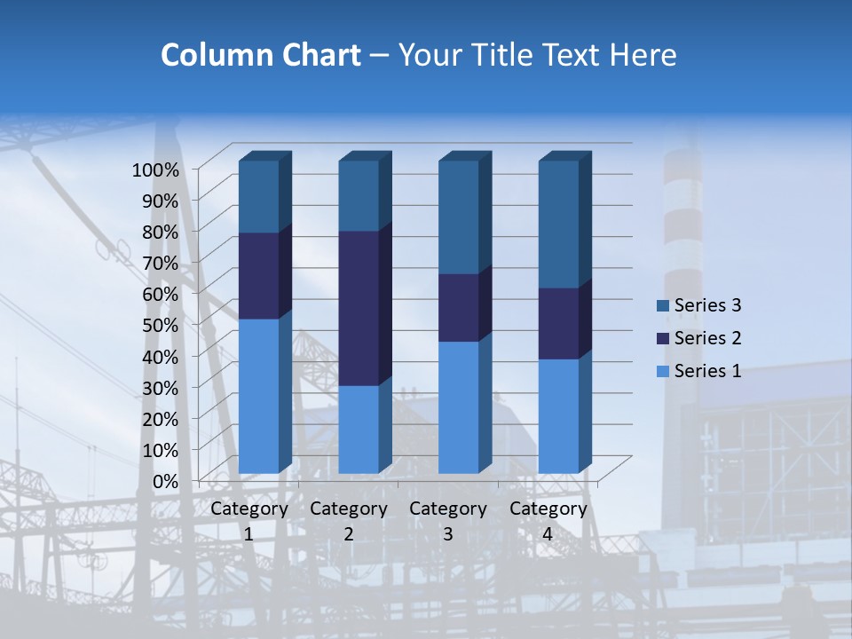 A Power Plant With A Blue Sky In The Background PowerPoint Template