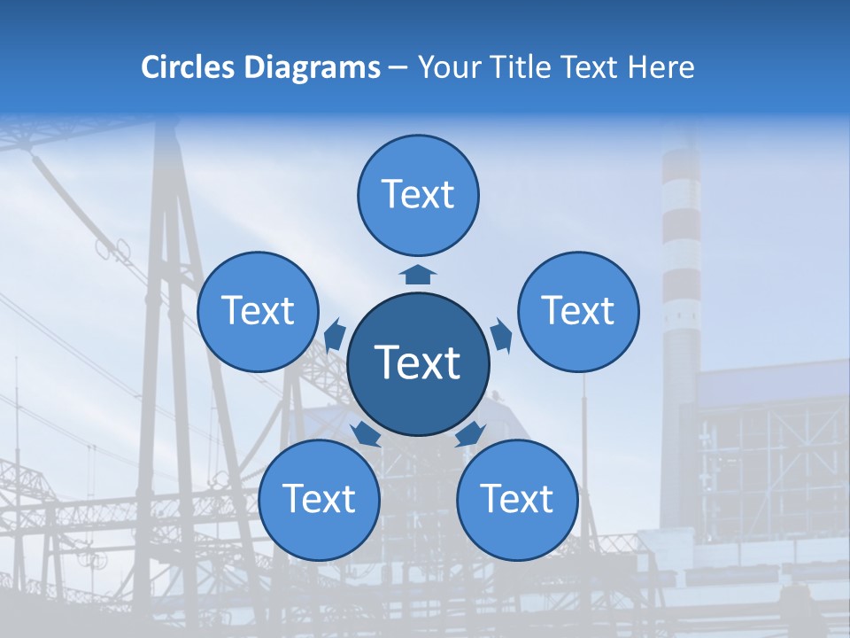 A Power Plant With A Blue Sky In The Background PowerPoint Template