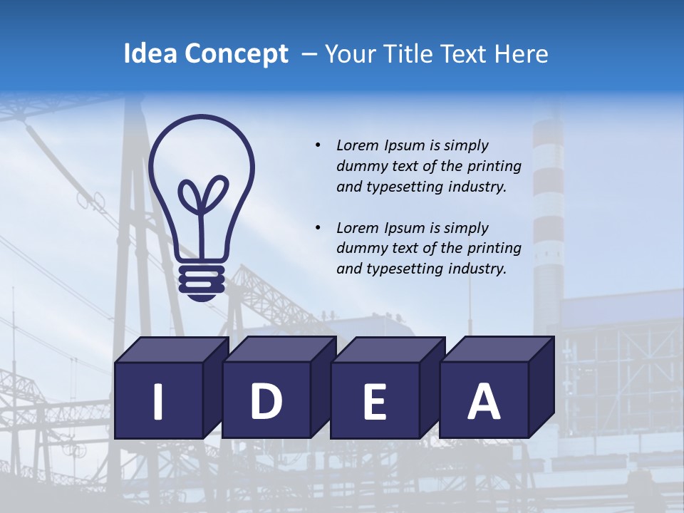 A Power Plant With A Blue Sky In The Background PowerPoint Template