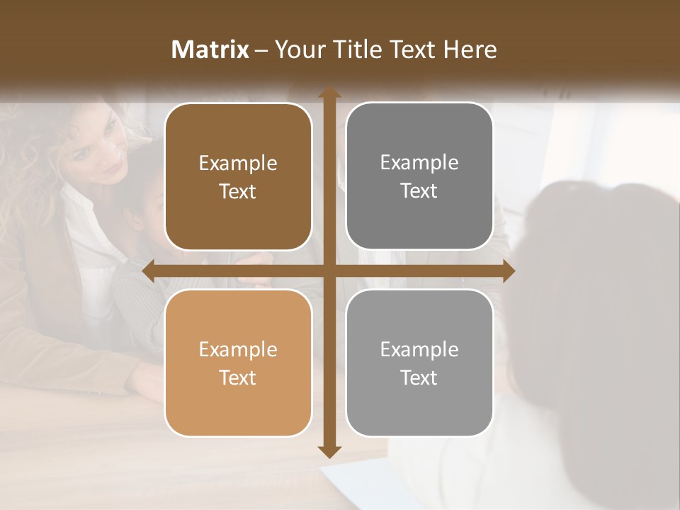 A Group Of People Sitting Around A Wooden Table PowerPoint Template