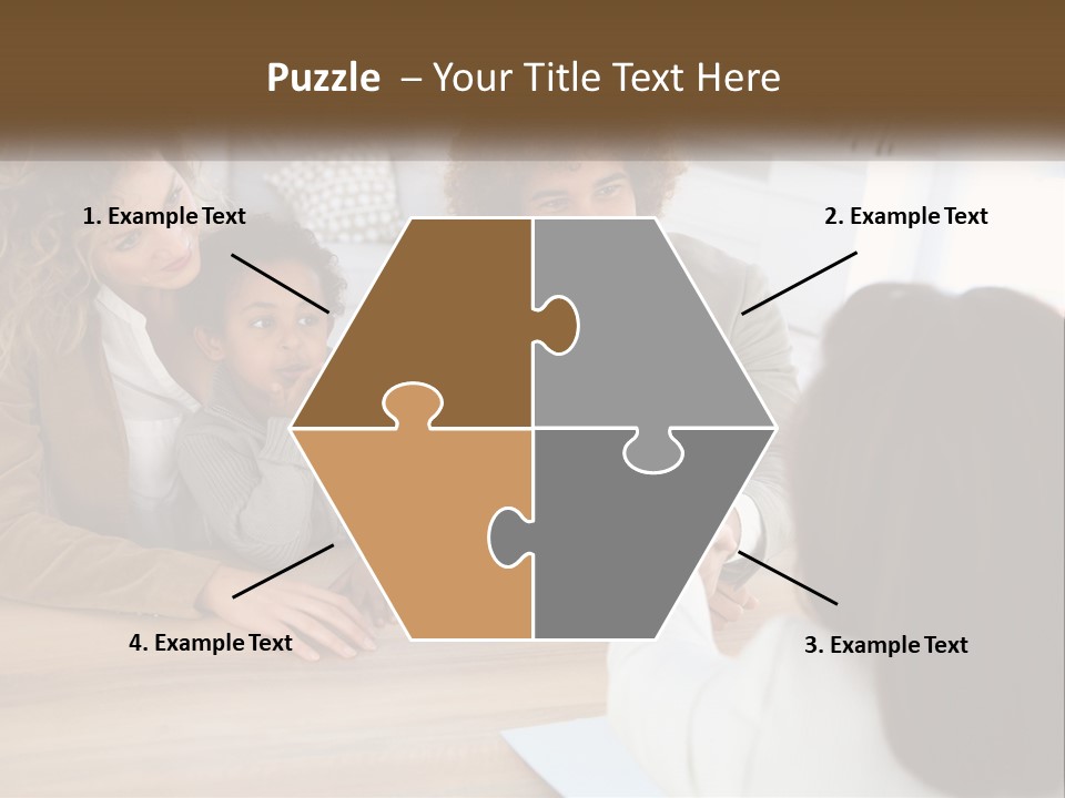 A Group Of People Sitting Around A Wooden Table PowerPoint Template