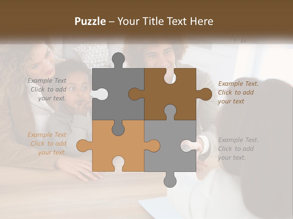 A Group Of People Sitting Around A Wooden Table PowerPoint Template