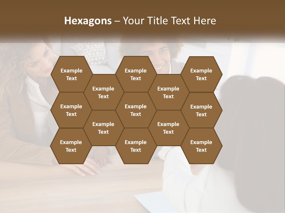A Group Of People Sitting Around A Wooden Table PowerPoint Template