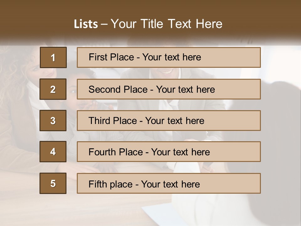 A Group Of People Sitting Around A Wooden Table PowerPoint Template