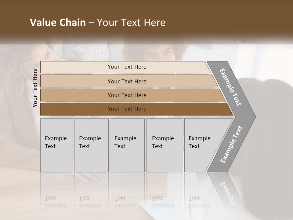 A Group Of People Sitting Around A Wooden Table PowerPoint Template