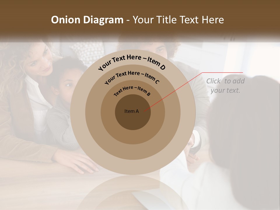 A Group Of People Sitting Around A Wooden Table PowerPoint Template
