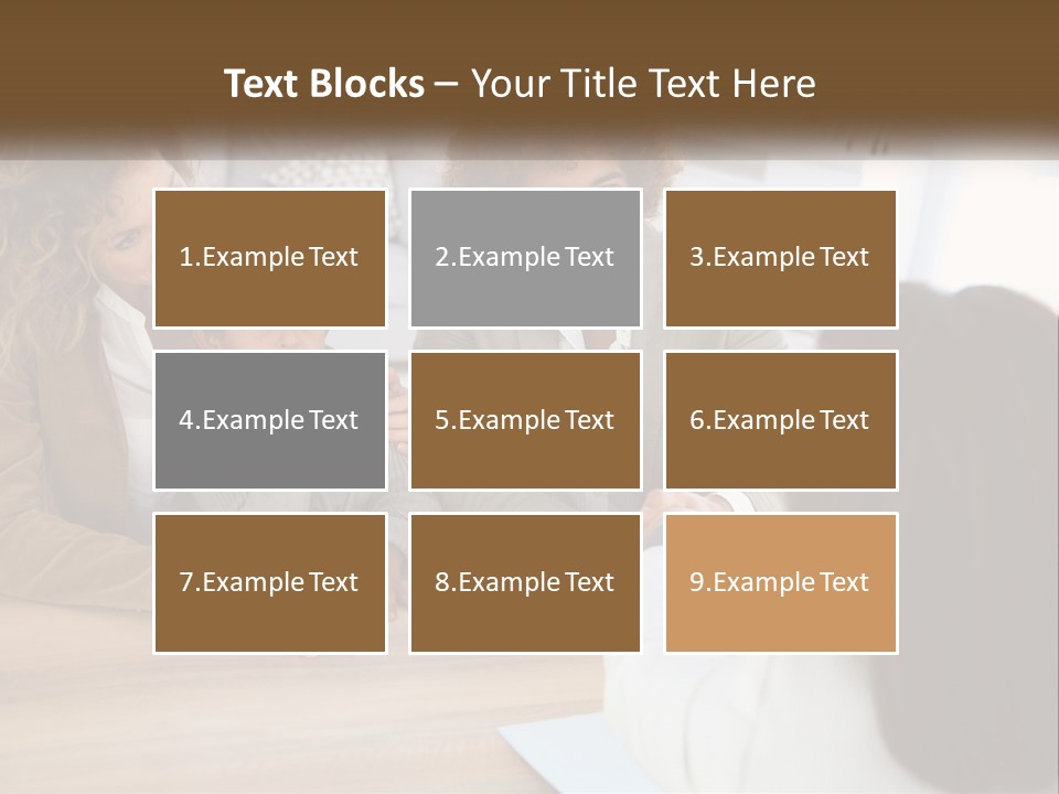 A Group Of People Sitting Around A Wooden Table PowerPoint Template