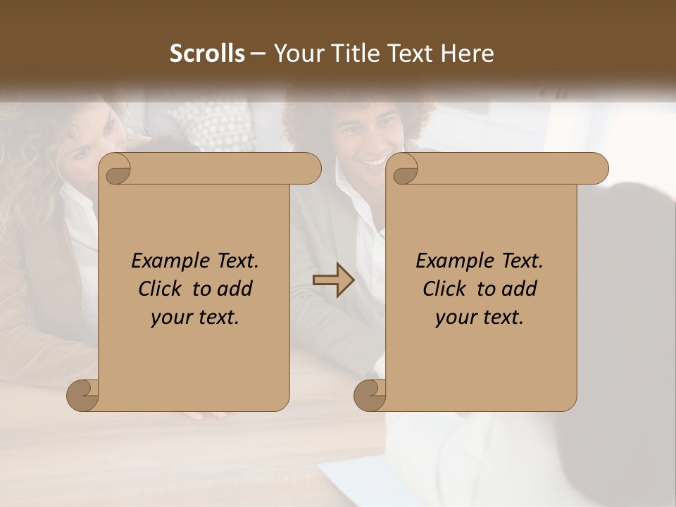 A Group Of People Sitting Around A Wooden Table PowerPoint Template