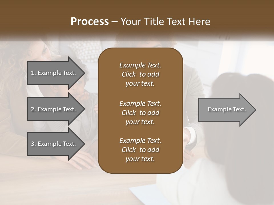 A Group Of People Sitting Around A Wooden Table PowerPoint Template