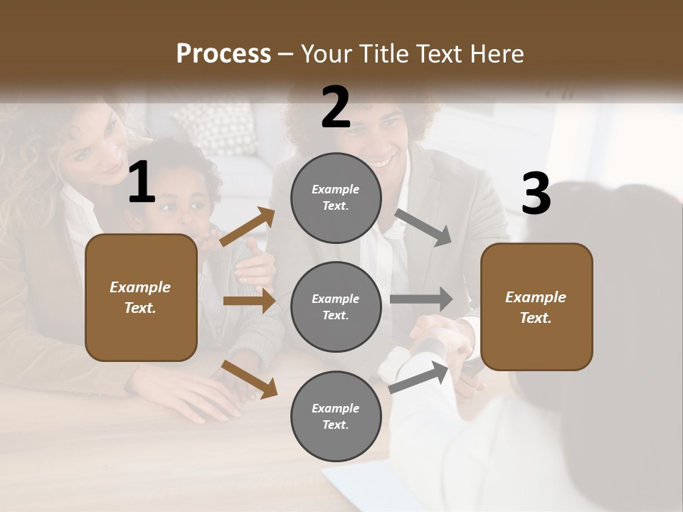 A Group Of People Sitting Around A Wooden Table PowerPoint Template