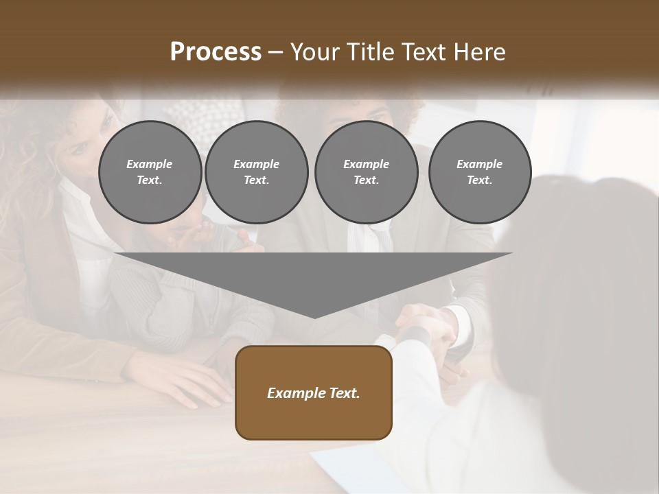 A Group Of People Sitting Around A Wooden Table PowerPoint Template