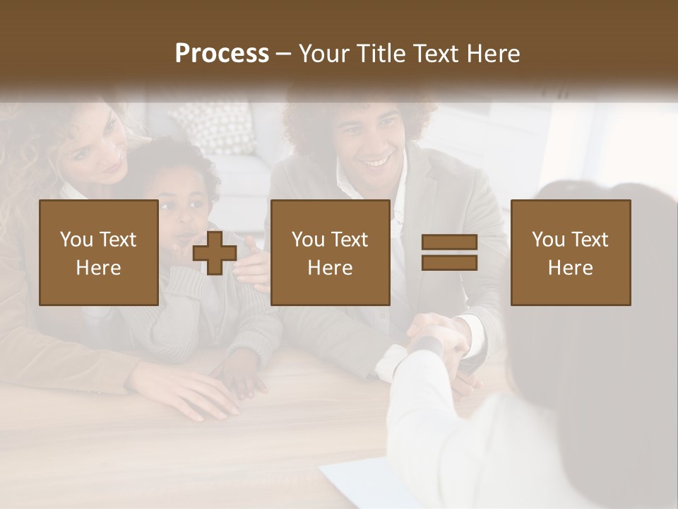 A Group Of People Sitting Around A Wooden Table PowerPoint Template