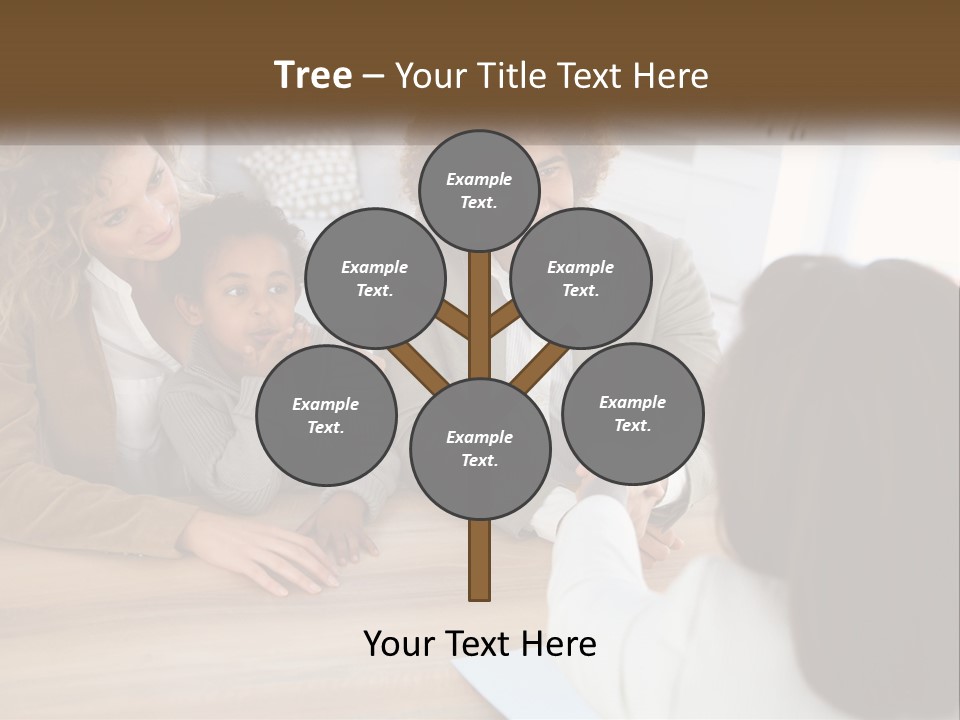 A Group Of People Sitting Around A Wooden Table PowerPoint Template