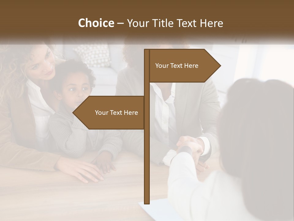 A Group Of People Sitting Around A Wooden Table PowerPoint Template