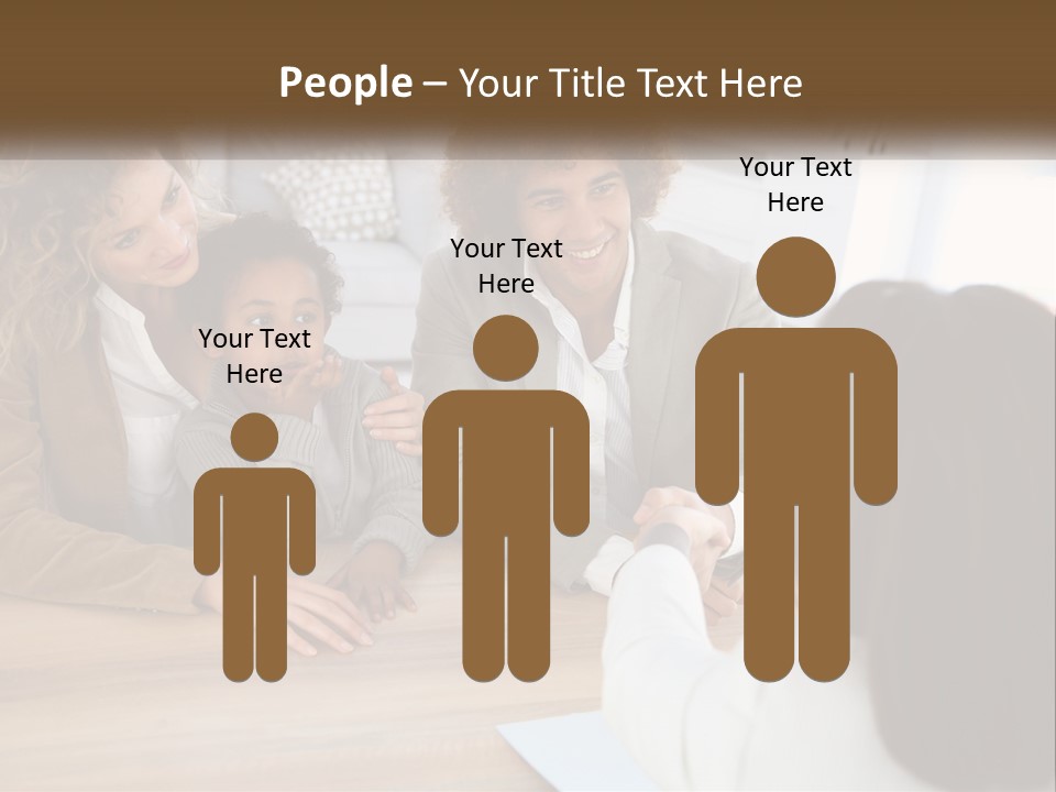 A Group Of People Sitting Around A Wooden Table PowerPoint Template