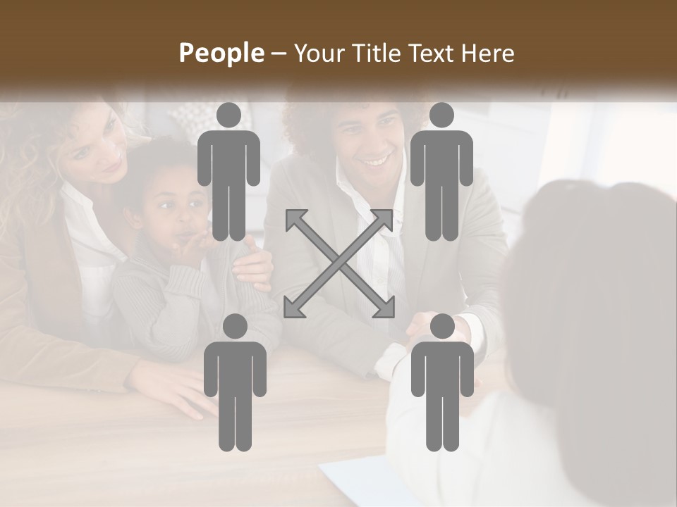 A Group Of People Sitting Around A Wooden Table PowerPoint Template