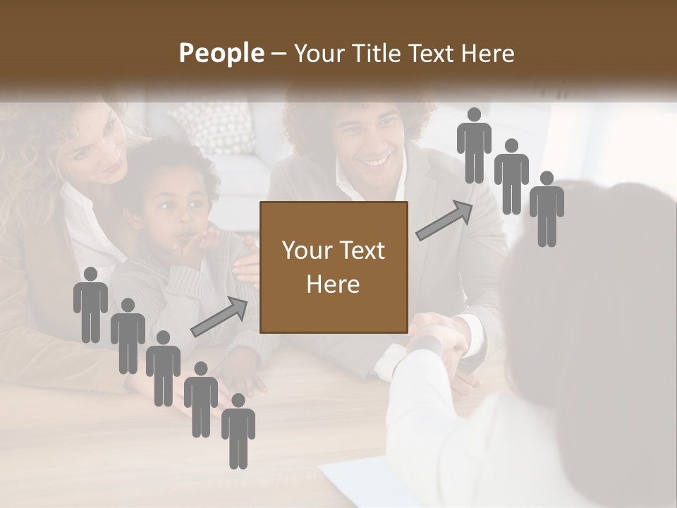 A Group Of People Sitting Around A Wooden Table PowerPoint Template