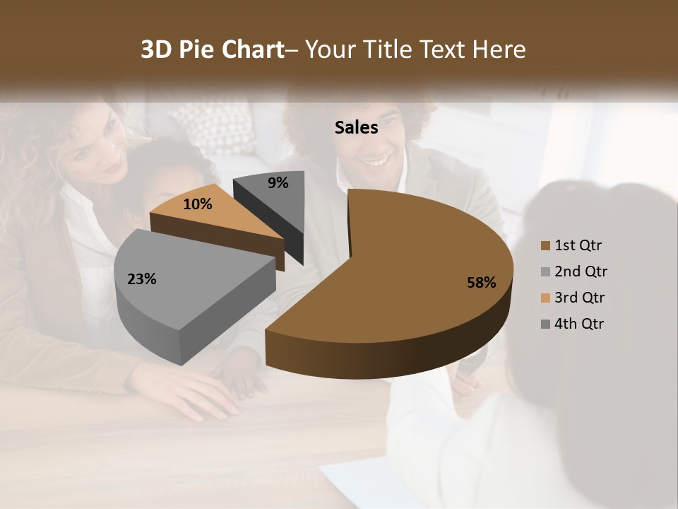 A Group Of People Sitting Around A Wooden Table PowerPoint Template