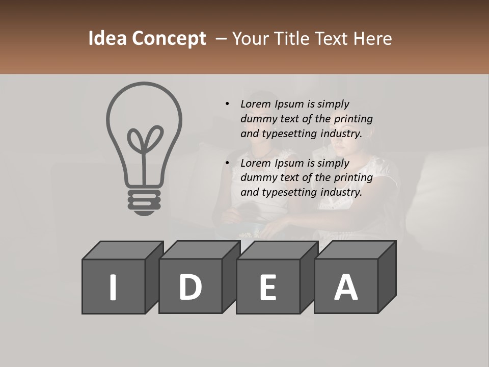 Two Girls Sitting On A Couch Watching A Movie PowerPoint Template