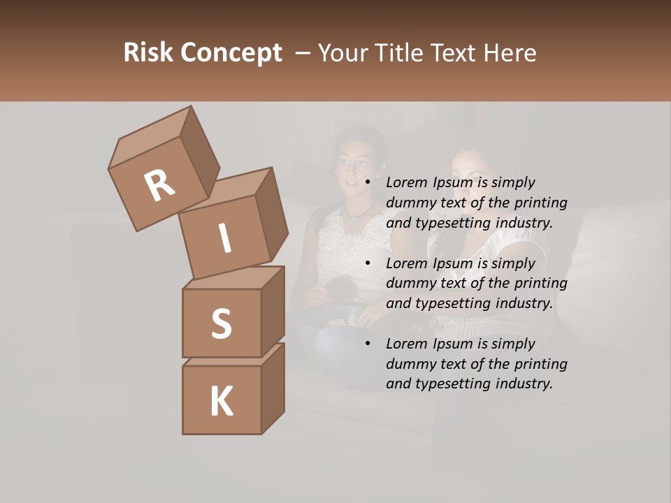 Two Girls Sitting On A Couch Watching A Movie PowerPoint Template
