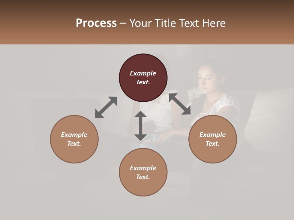 Two Girls Sitting On A Couch Watching A Movie PowerPoint Template
