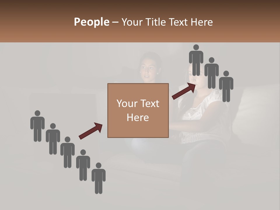 Two Girls Sitting On A Couch Watching A Movie PowerPoint Template