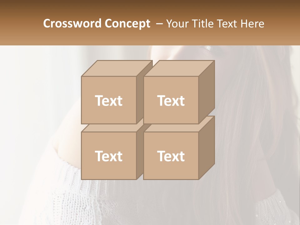 A Woman With Long Hair Is Posing For A Picture PowerPoint Template