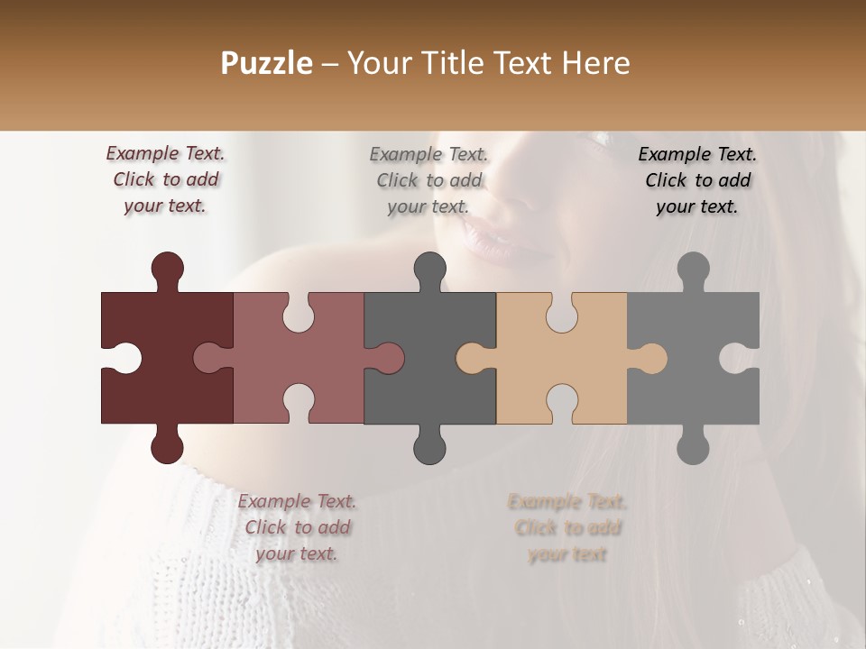 A Woman With Long Hair Is Posing For A Picture PowerPoint Template