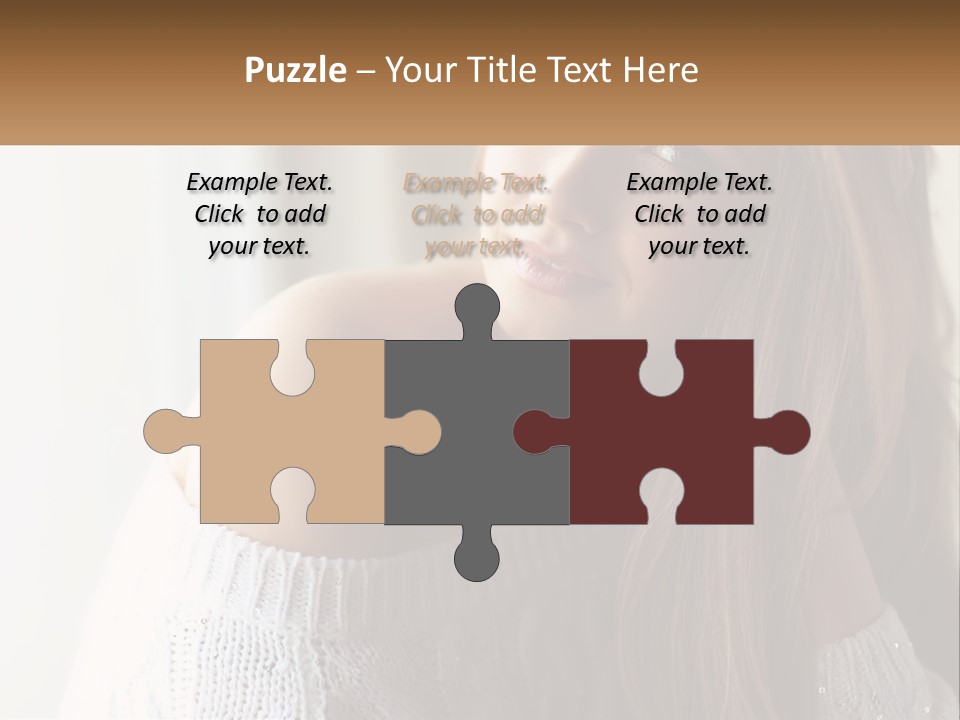 A Woman With Long Hair Is Posing For A Picture PowerPoint Template