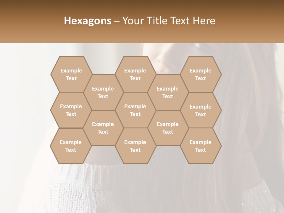 A Woman With Long Hair Is Posing For A Picture PowerPoint Template