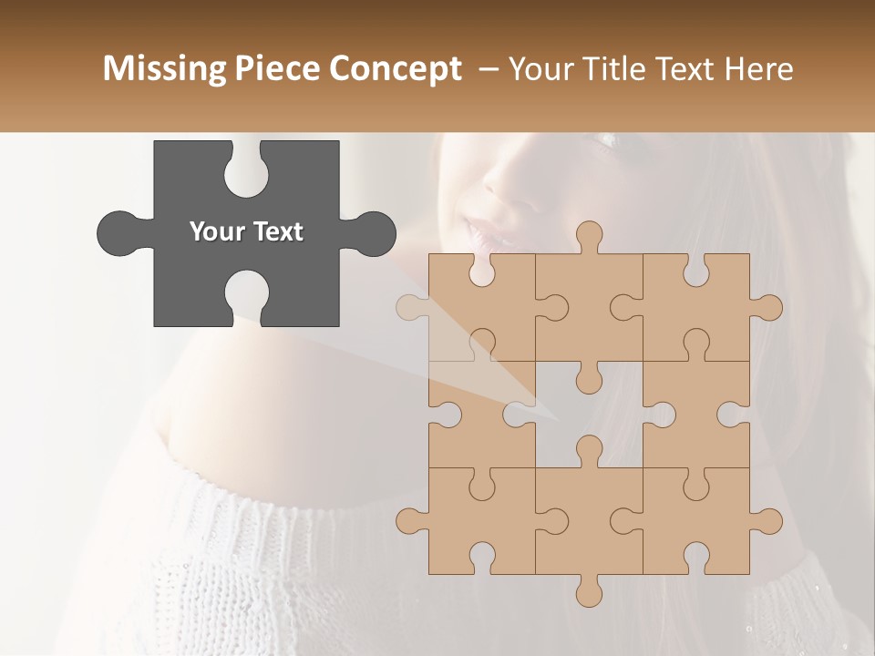 A Woman With Long Hair Is Posing For A Picture PowerPoint Template