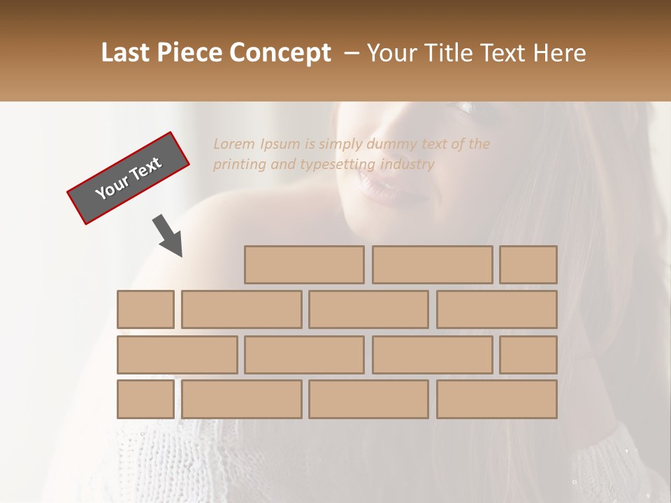 A Woman With Long Hair Is Posing For A Picture PowerPoint Template