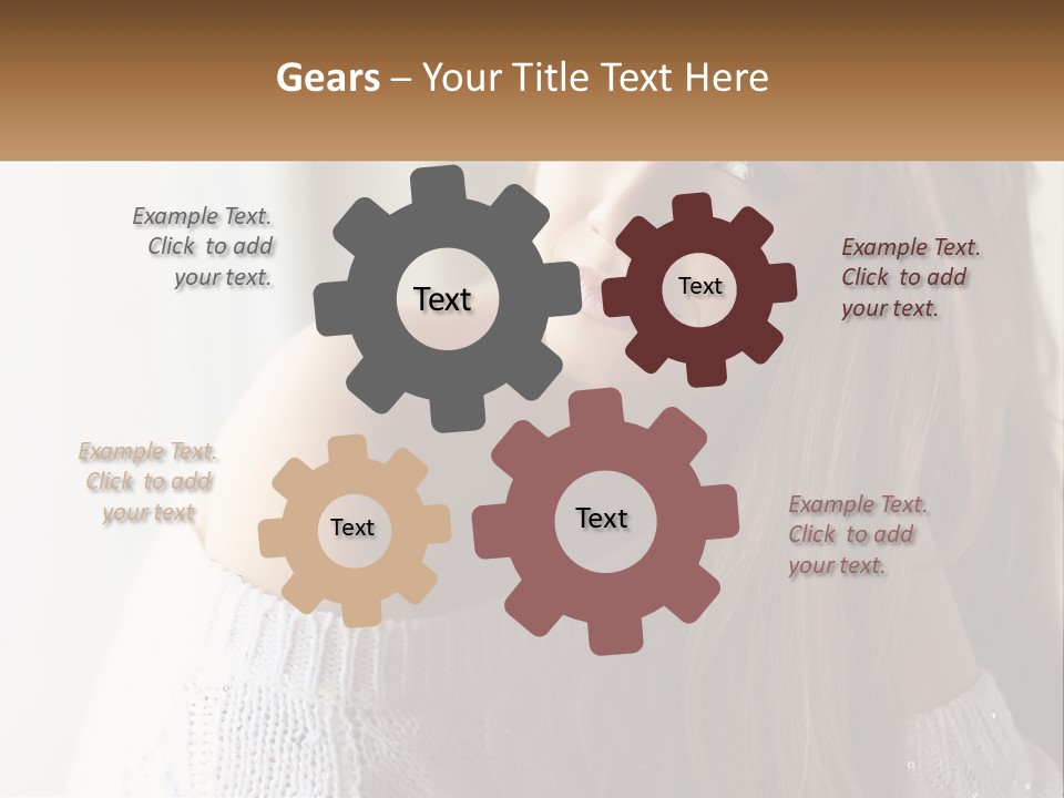 A Woman With Long Hair Is Posing For A Picture PowerPoint Template