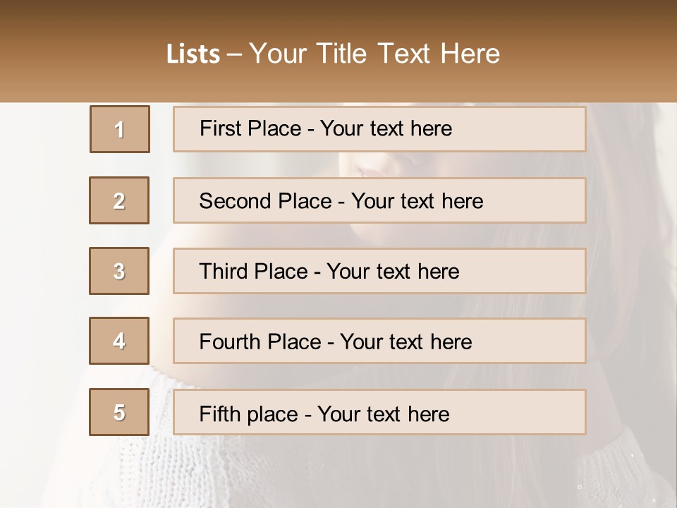 A Woman With Long Hair Is Posing For A Picture PowerPoint Template