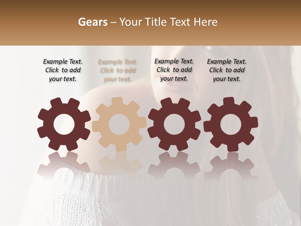 A Woman With Long Hair Is Posing For A Picture PowerPoint Template