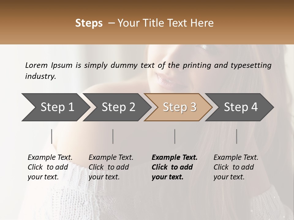 A Woman With Long Hair Is Posing For A Picture PowerPoint Template