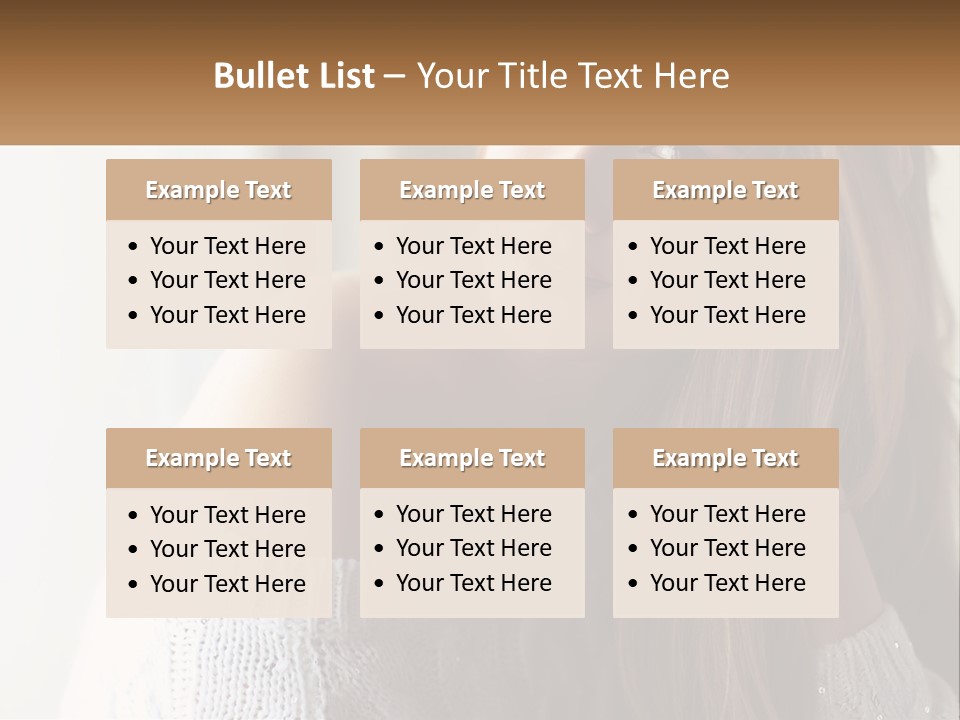 A Woman With Long Hair Is Posing For A Picture PowerPoint Template