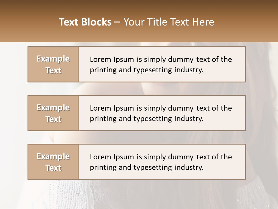 A Woman With Long Hair Is Posing For A Picture PowerPoint Template