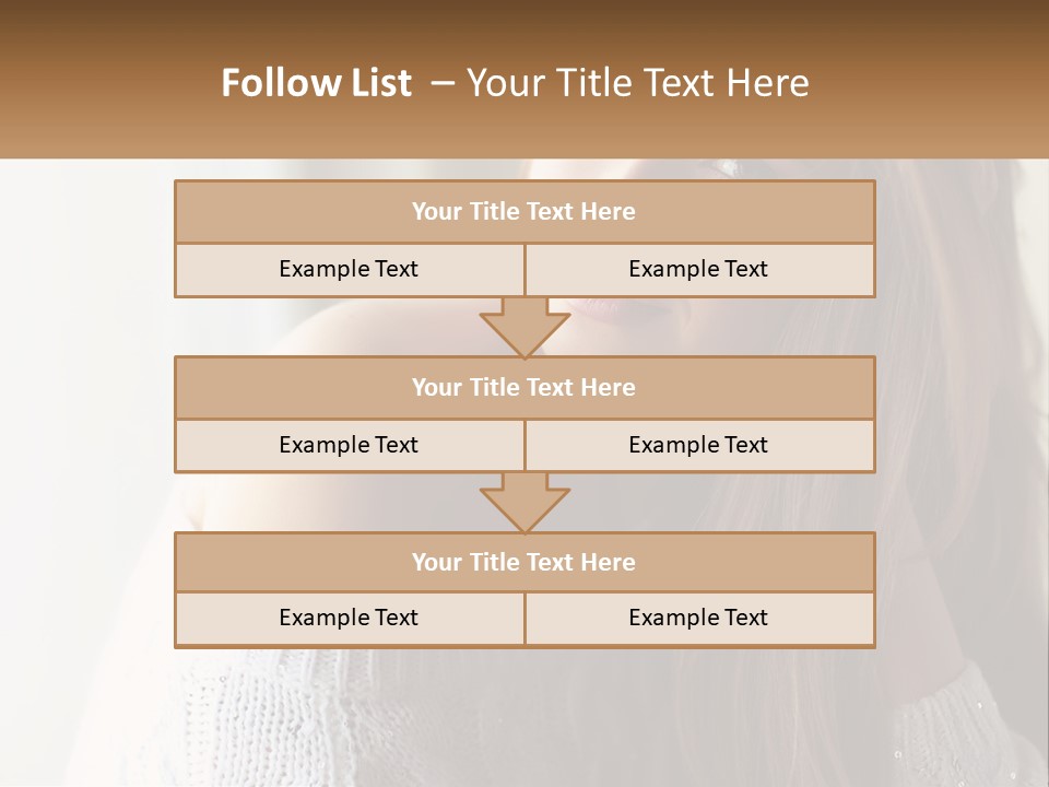 A Woman With Long Hair Is Posing For A Picture PowerPoint Template