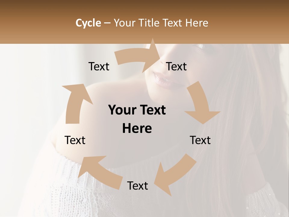 A Woman With Long Hair Is Posing For A Picture PowerPoint Template