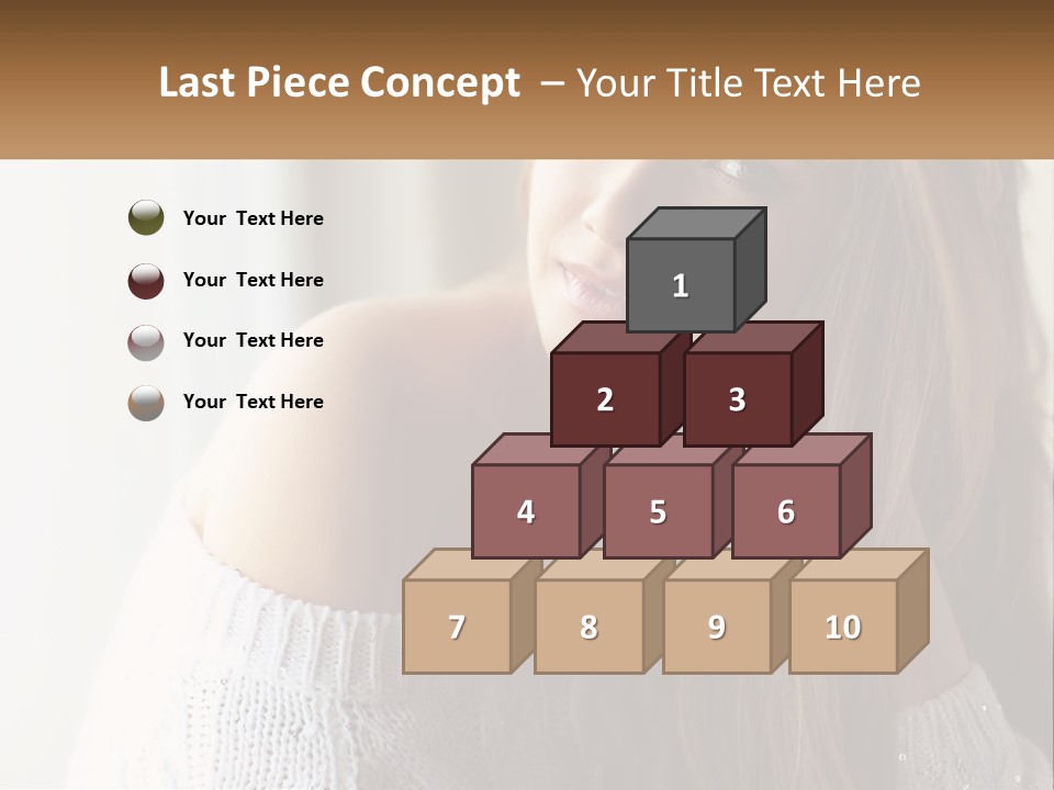 A Woman With Long Hair Is Posing For A Picture PowerPoint Template