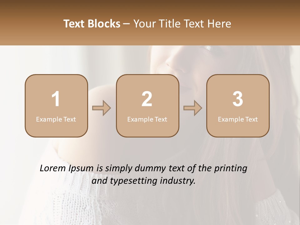 A Woman With Long Hair Is Posing For A Picture PowerPoint Template